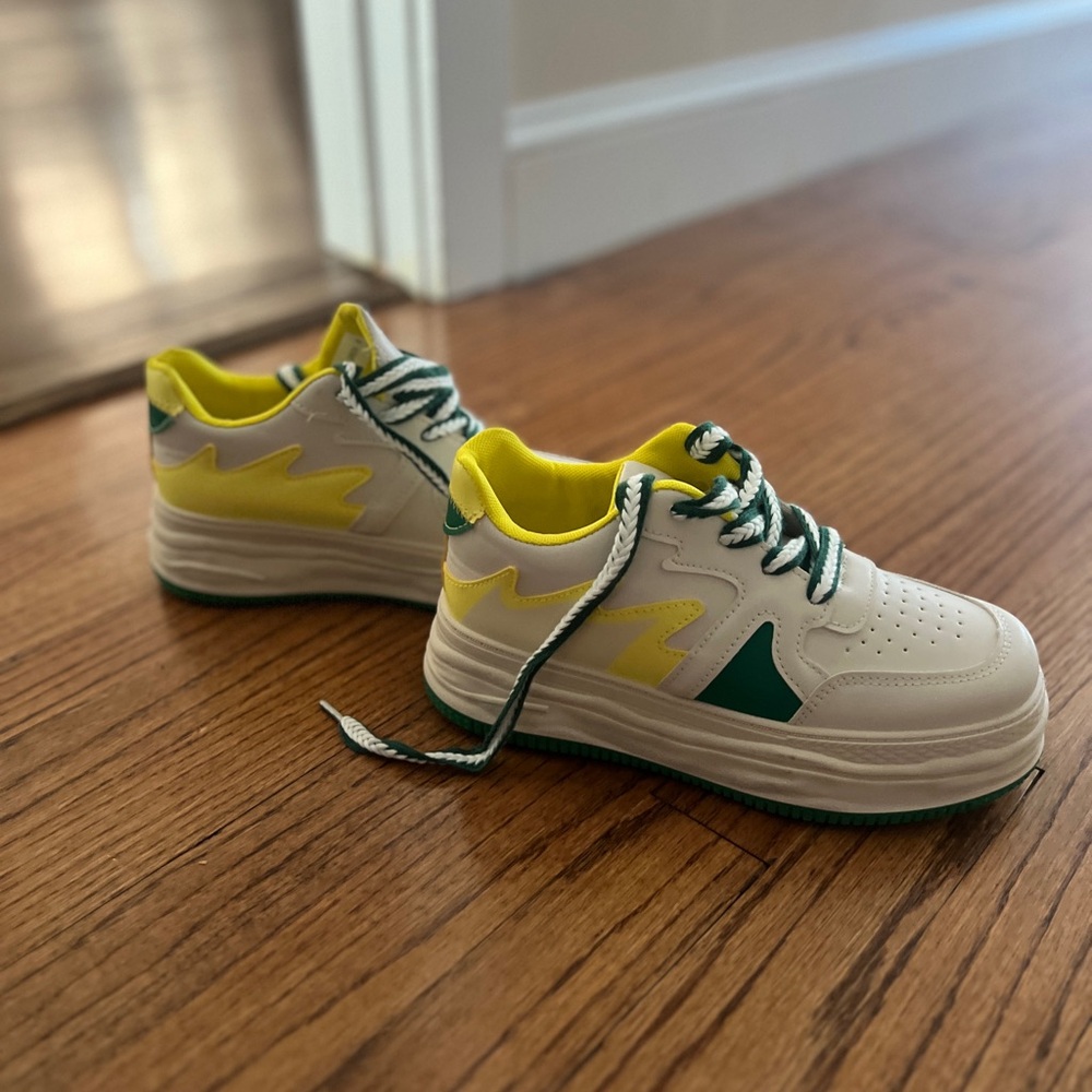 Women’s green and yellow sneaker
